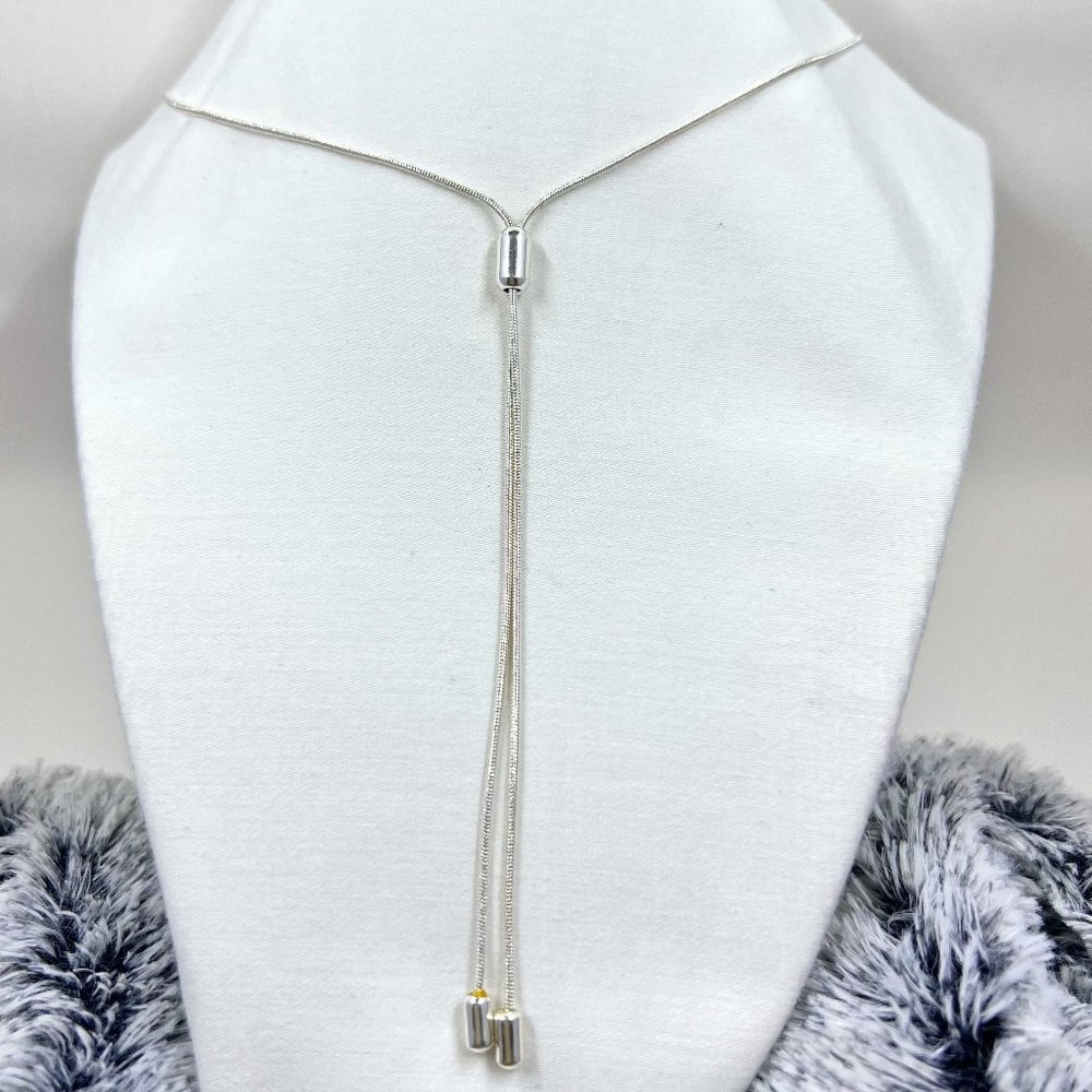 Silver Tone 30” Pull Chain Necklace